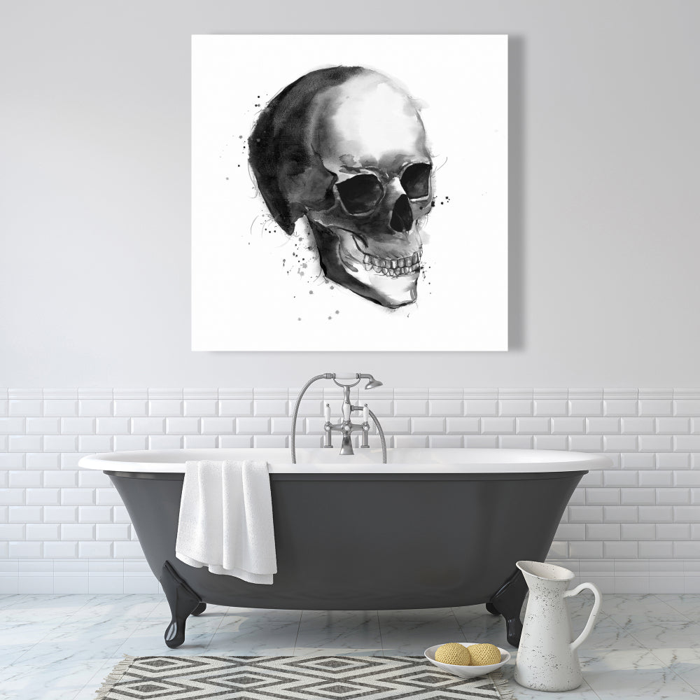 Black and White Skull Canvas | Man Cave Decor Wall Art