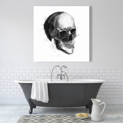 Black and White Skull Canvas | Man Cave Decor Wall Art