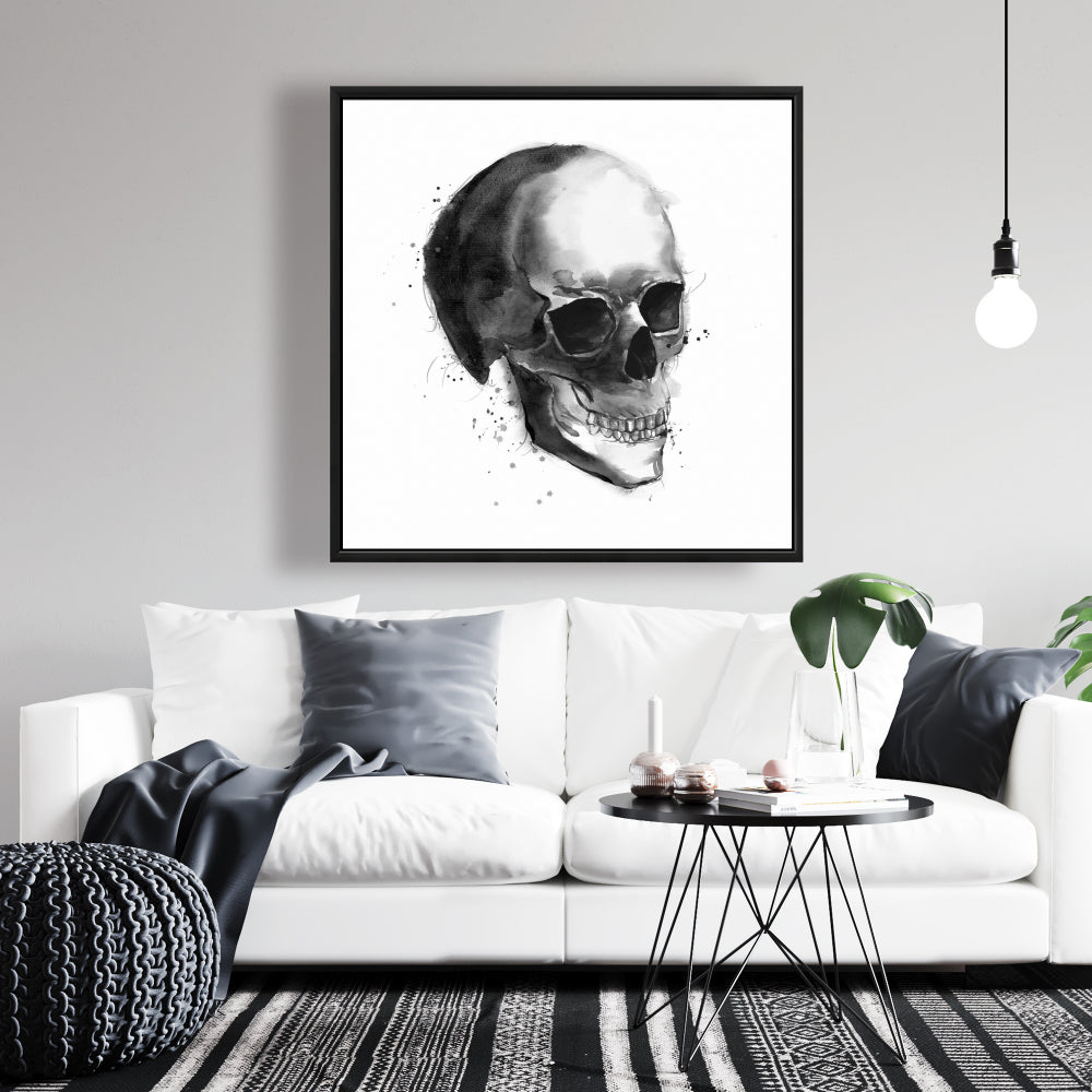 Black and White Skull Canvas | Framed Home Decor Art