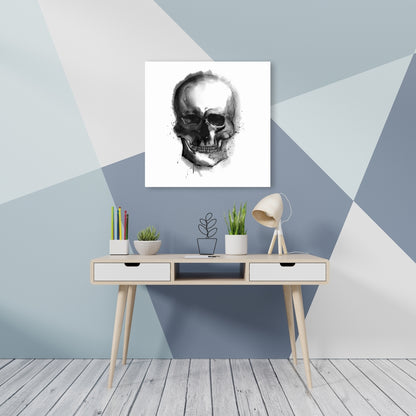 Watercolor Dark Skull Canvas | Bedroom Decor Illustrative Art