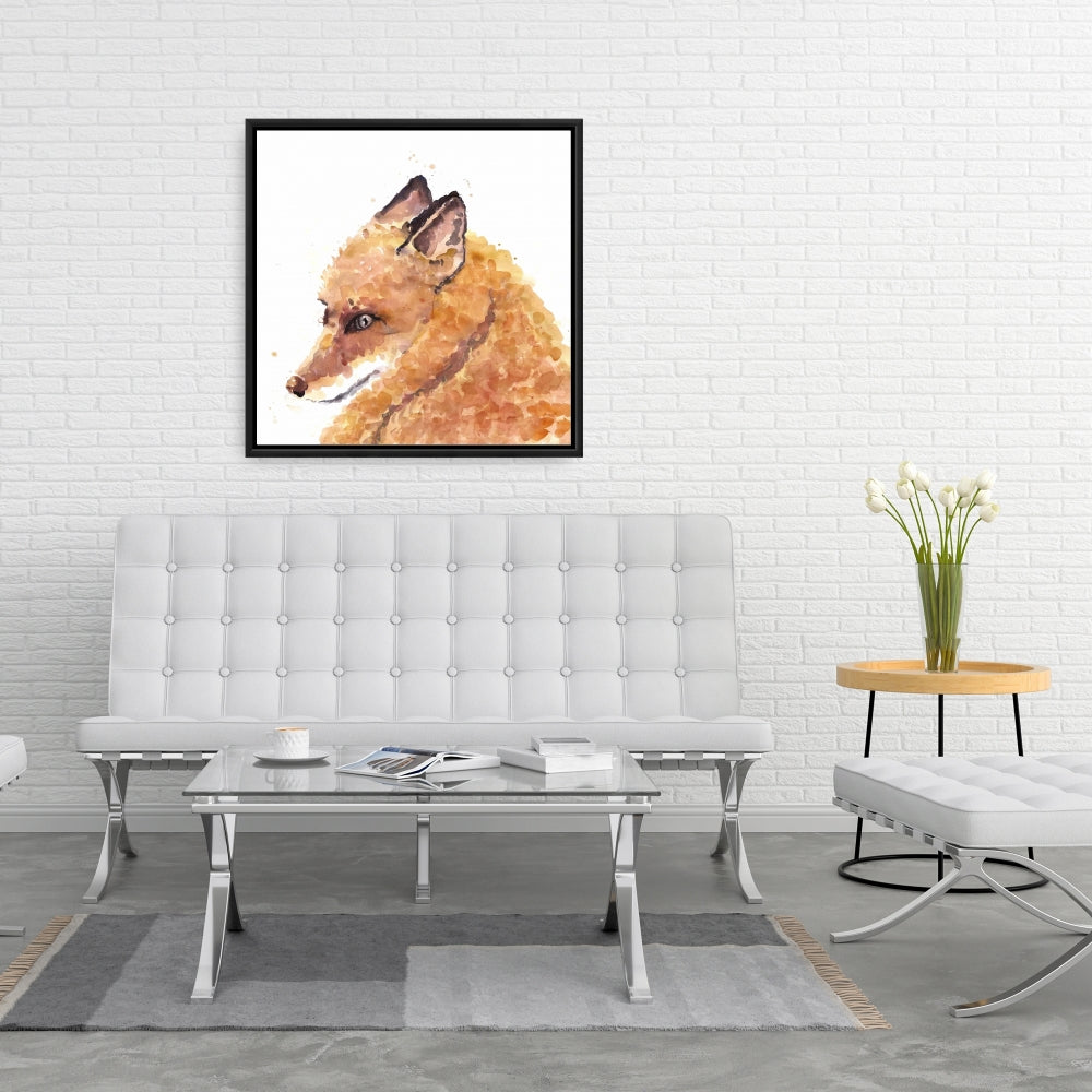 Toile de renard scandinave - Décoration d'intérieur encadrée pour chambre à coucher