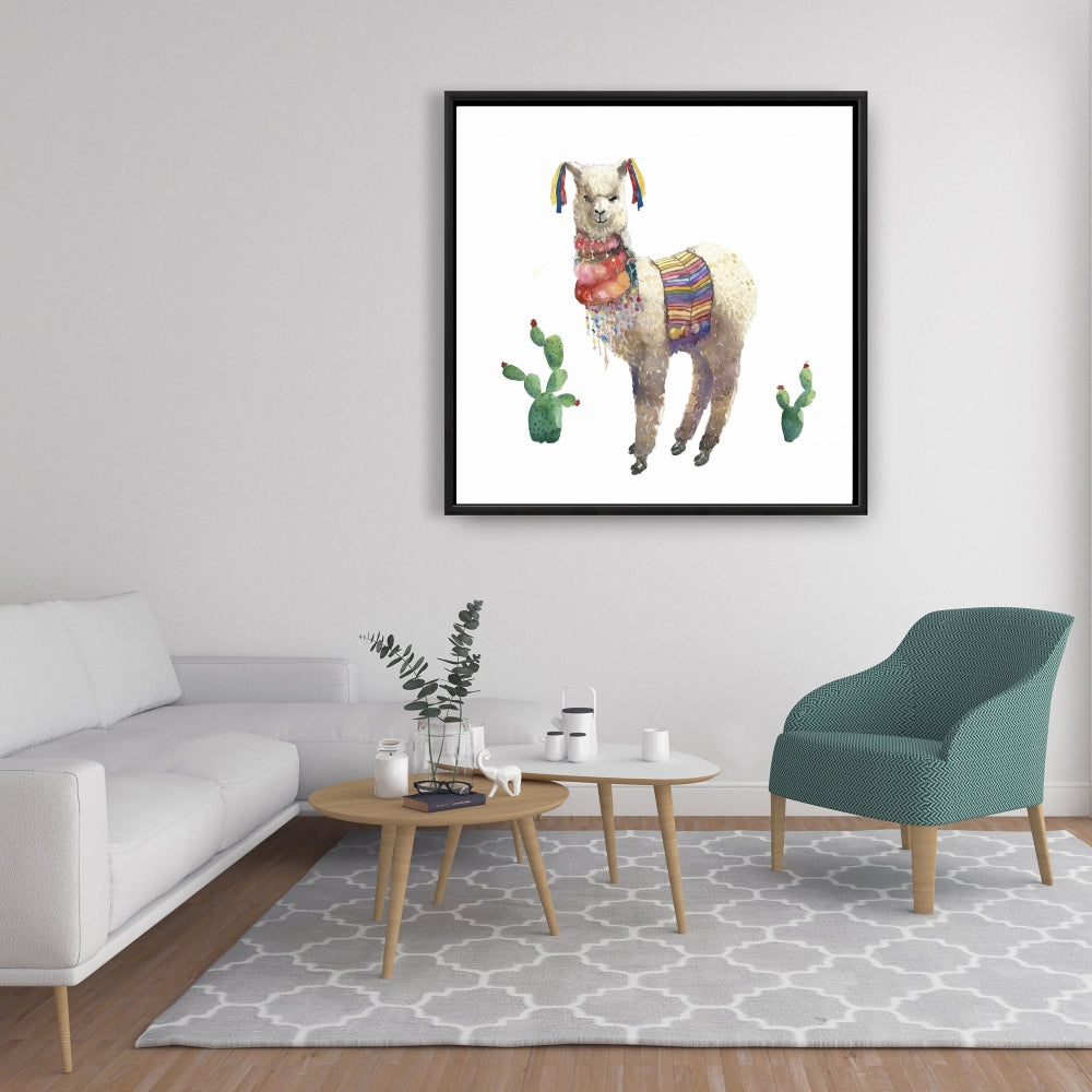 Red Ethnic Bedroom Canvas | Lama Parade Wall Art Decor