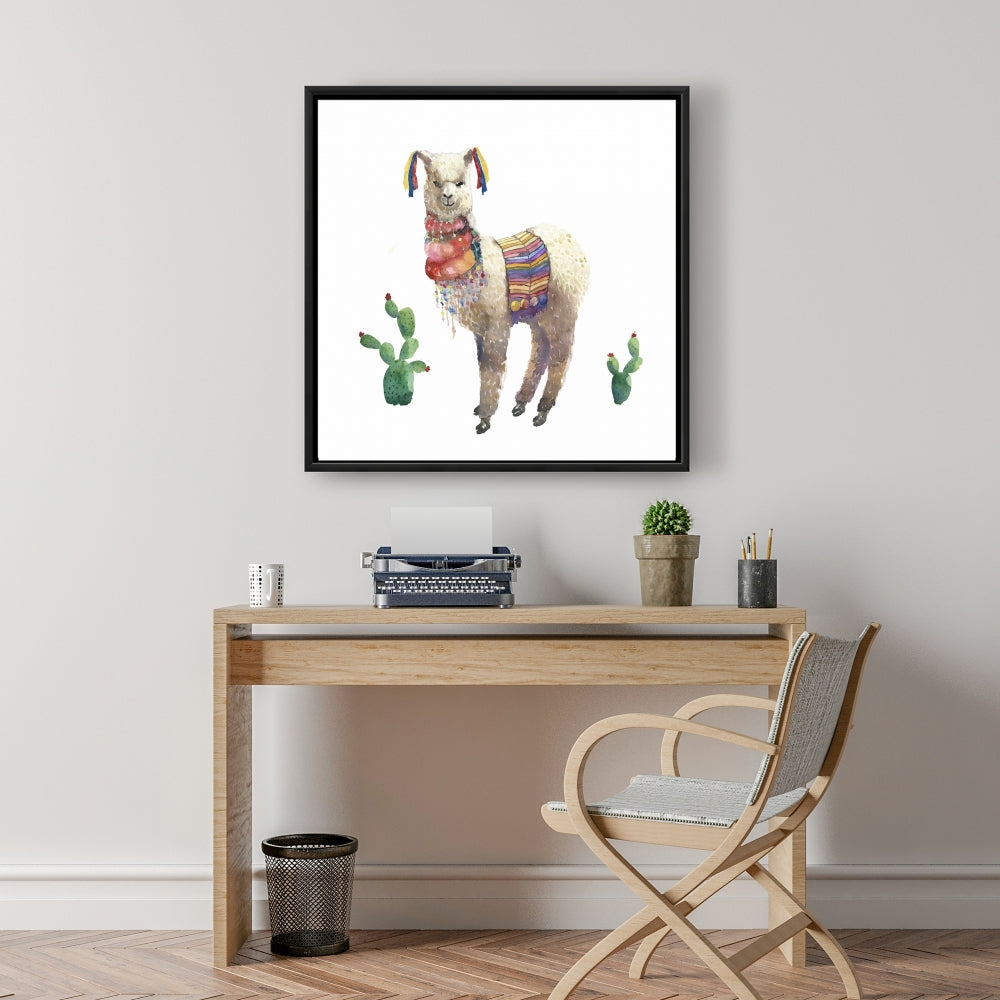 Red Ethnic Bedroom Canvas | Lama Parade Wall Art Decor