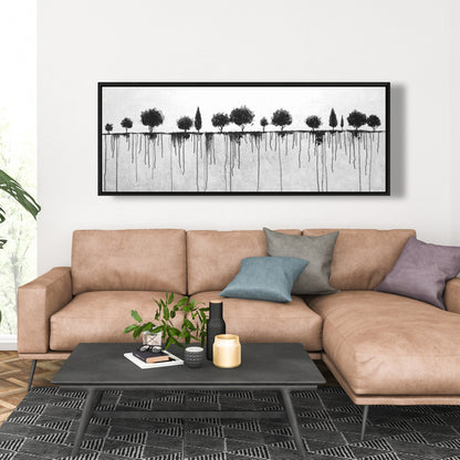 Ink Bleeding Trees Canvas | Framed Art for Bedroom Decor