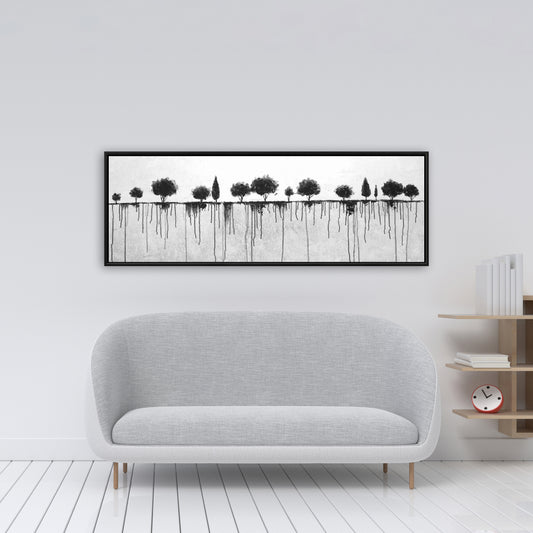 Ink Bleeding Trees Canvas | Framed Art for Bedroom Decor