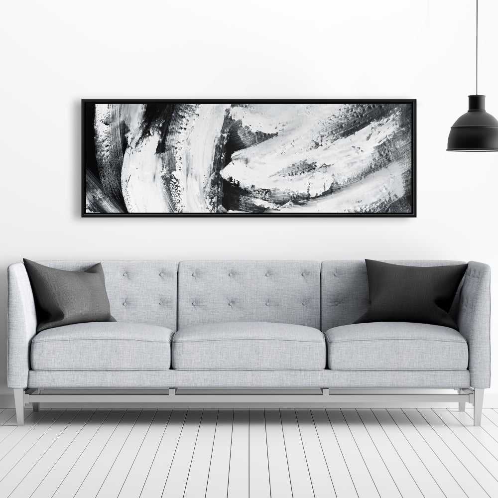 Toile à grandes rayures | Cadre blanc minimaliste | Décoration d'intérieur