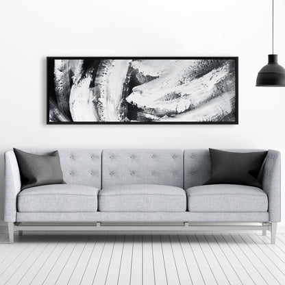 Toile à grandes rayures | Cadre blanc minimaliste | Décoration d'intérieur