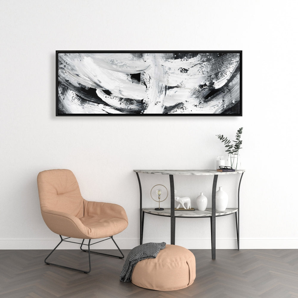 Toile abstraite blanche minimaliste – Mayhem | Décoration d'intérieur