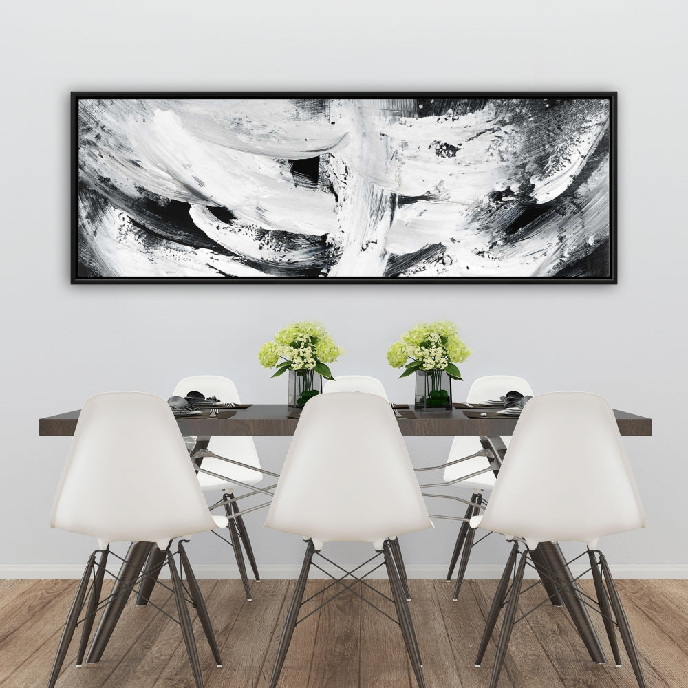 Toile abstraite blanche minimaliste – Mayhem | Décoration d'intérieur