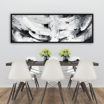 Toile abstraite blanche minimaliste – Mayhem | Décoration d'intérieur