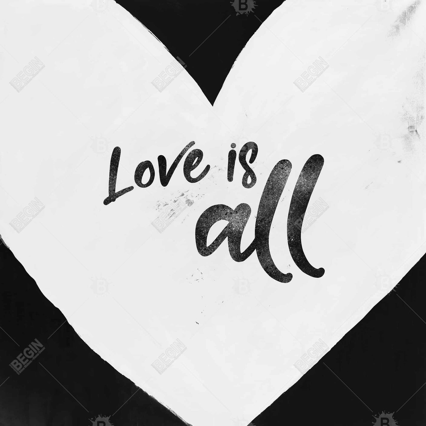 Love is All Monochrome Canvas | Bedroom Wall Decor Art