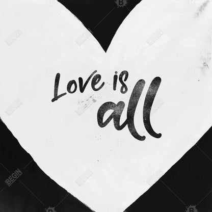 Toile encadrée « L'amour est tout blanc » | Décoration d'intérieur monochrome