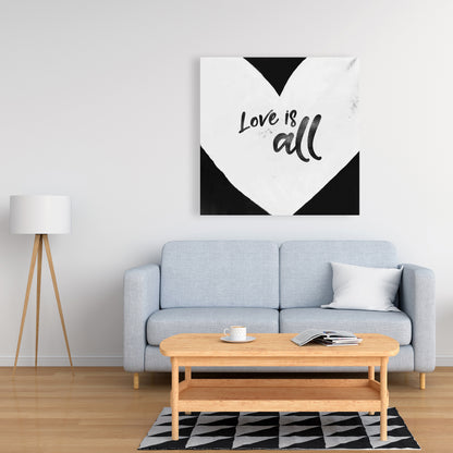 Love is All Monochrome Canvas | Bedroom Wall Decor Art