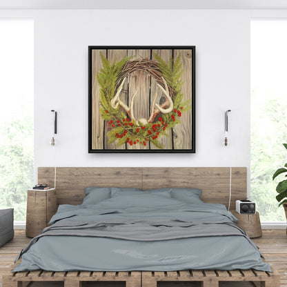 Rustic Botanical Canvas - Christmas Wreath with Panache Decor