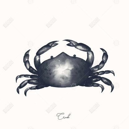Blue Crab Canvas | Bathroom Decor | Aquatic Animal Art