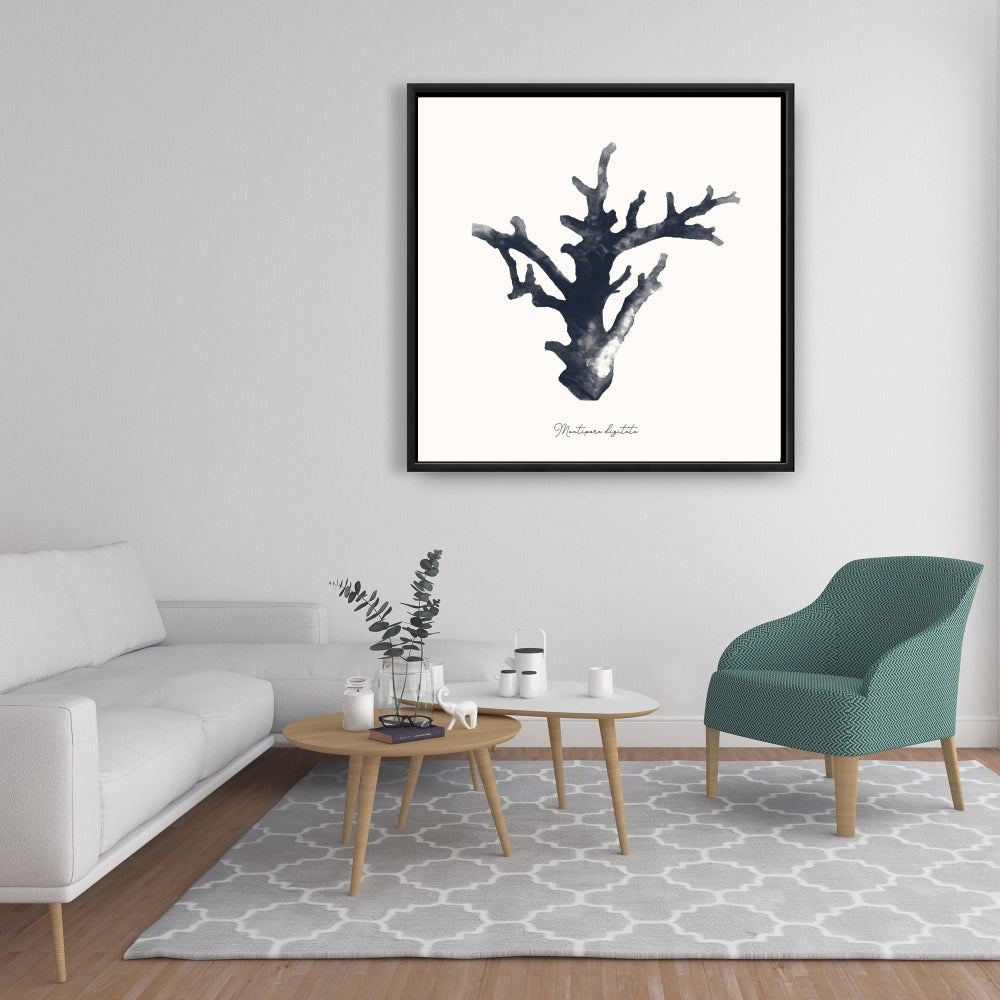 Blue Coastal Marine Canvas | Montipora Digitata Home Decor