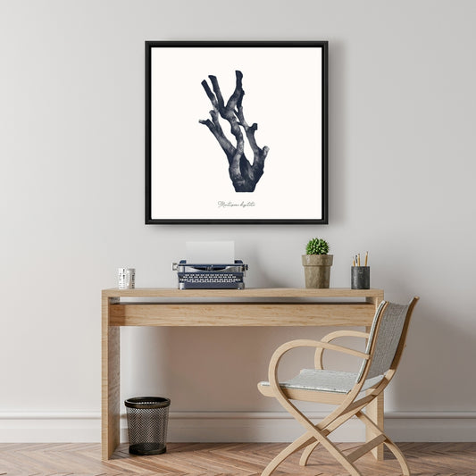 Montipora Digitata Coral Canvas - Blue Aquatic Bathroom Decor