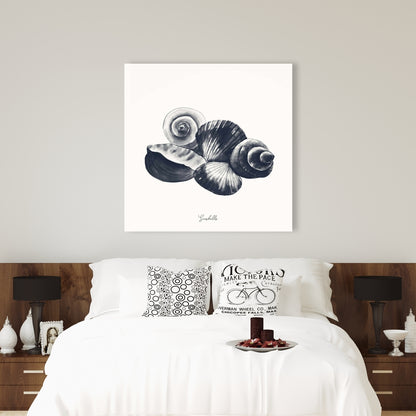 Blue Seaside Shells Canvas | Marine Blue Aquatic Decor