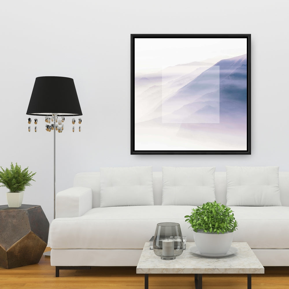 Mist - Minimalist White Framed Canvas | Home Decor Wall Art