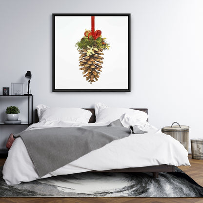 Rustic Christmas Pine Cone Canvas | Kitchen Trees Home Decor