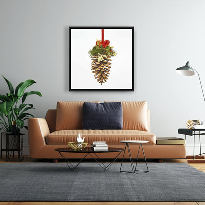 Rustic Christmas Pine Cone Canvas | Kitchen Trees Home Decor