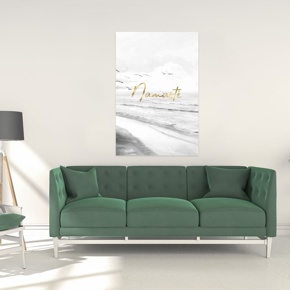 Namaste Bedroom White Sea Canvas | Home Decor Wall Art