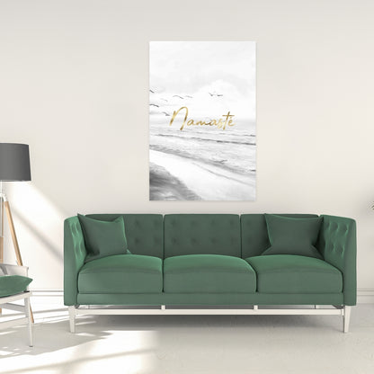 Namaste Bedroom White Sea Canvas | Home Decor Wall Art