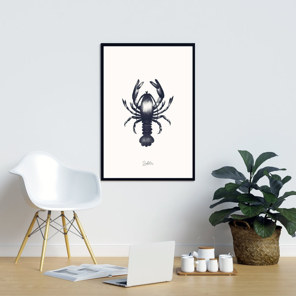 Blue Lobster Framed Canvas | Aquatic Home Decor Wall Art