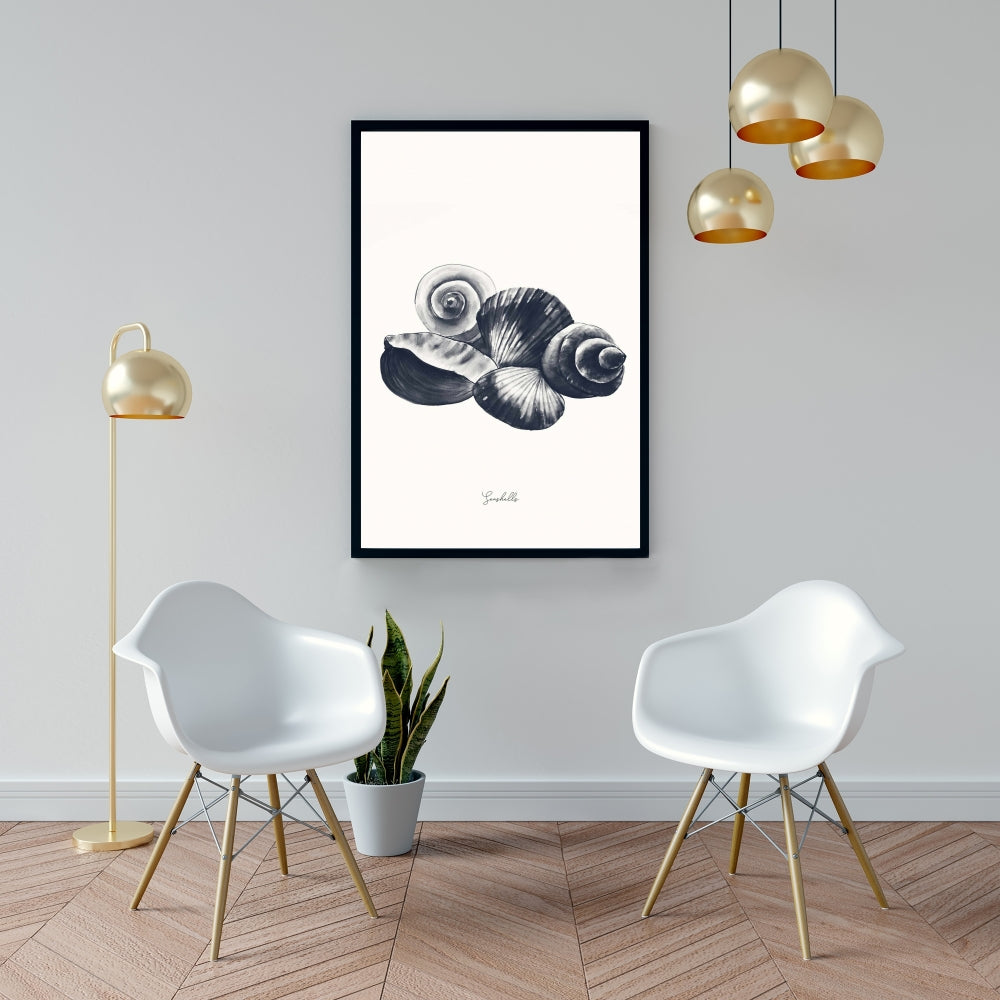 Blue Seaside Shells Canvas | Coastal Home Decor Wall Art