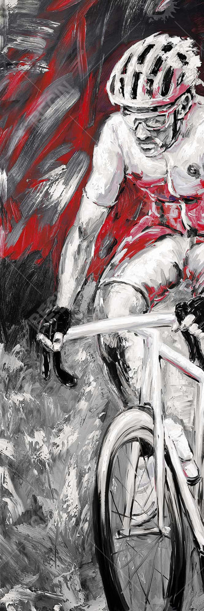 Professional Red Cyclist Framed Canvas - Home Decor Wall Art