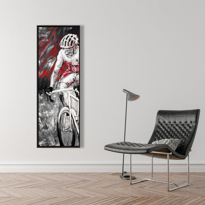 Professional Red Cyclist Framed Canvas - Home Decor Wall Art