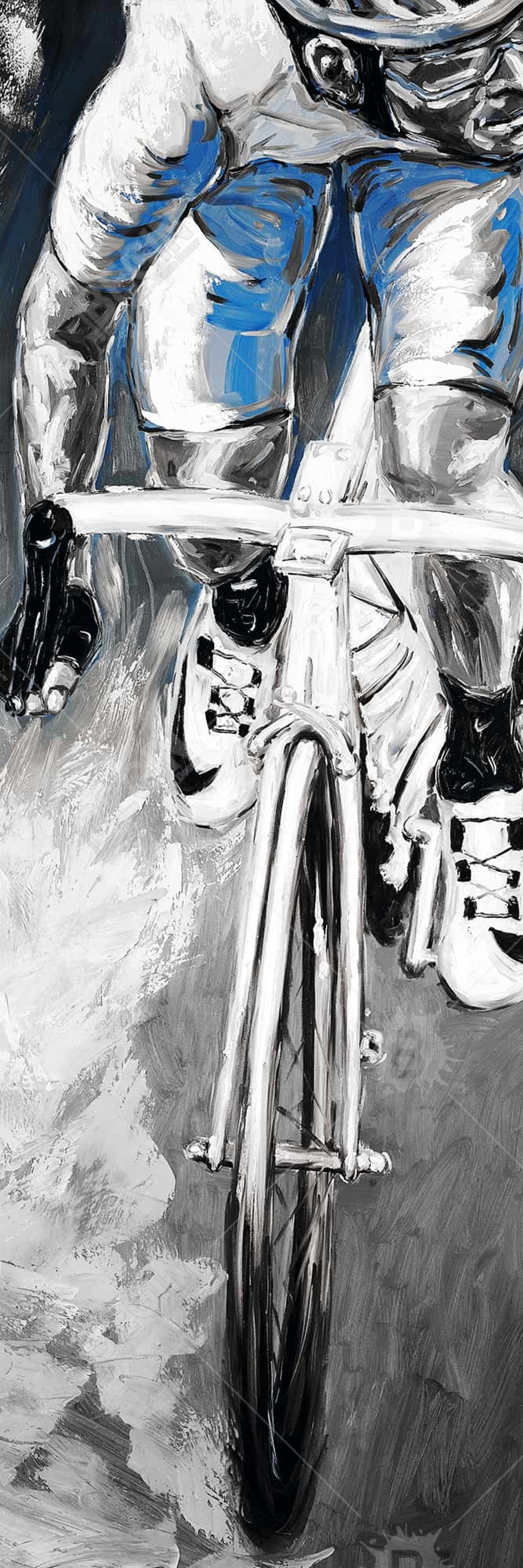 Blue Man Cave Framed Canvas | Professional Cyclist Art Decor