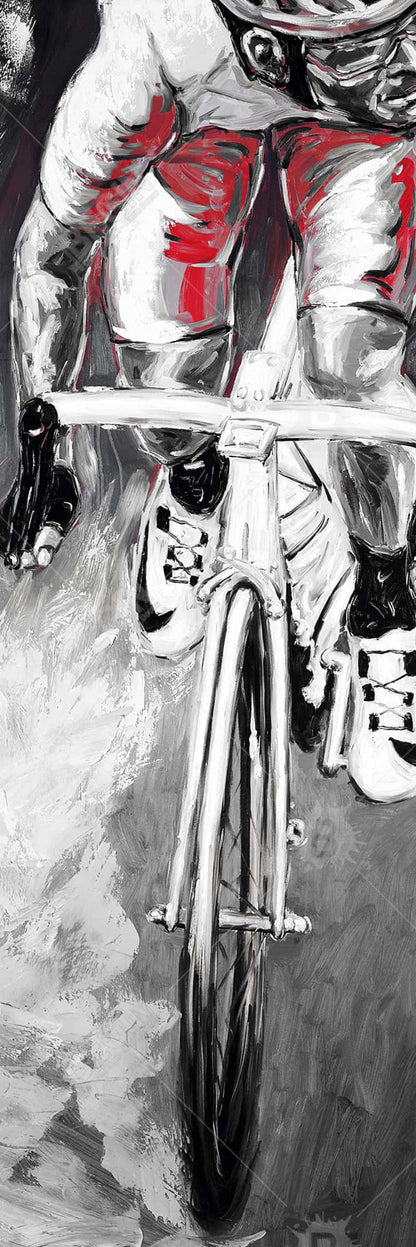 Red Cyclist Scenic Bedroom Framed Canvas | Home Decor Art