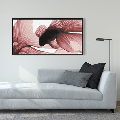 Toile encadrée représentant deux combattants rouges – Décoration aquatique asiatique