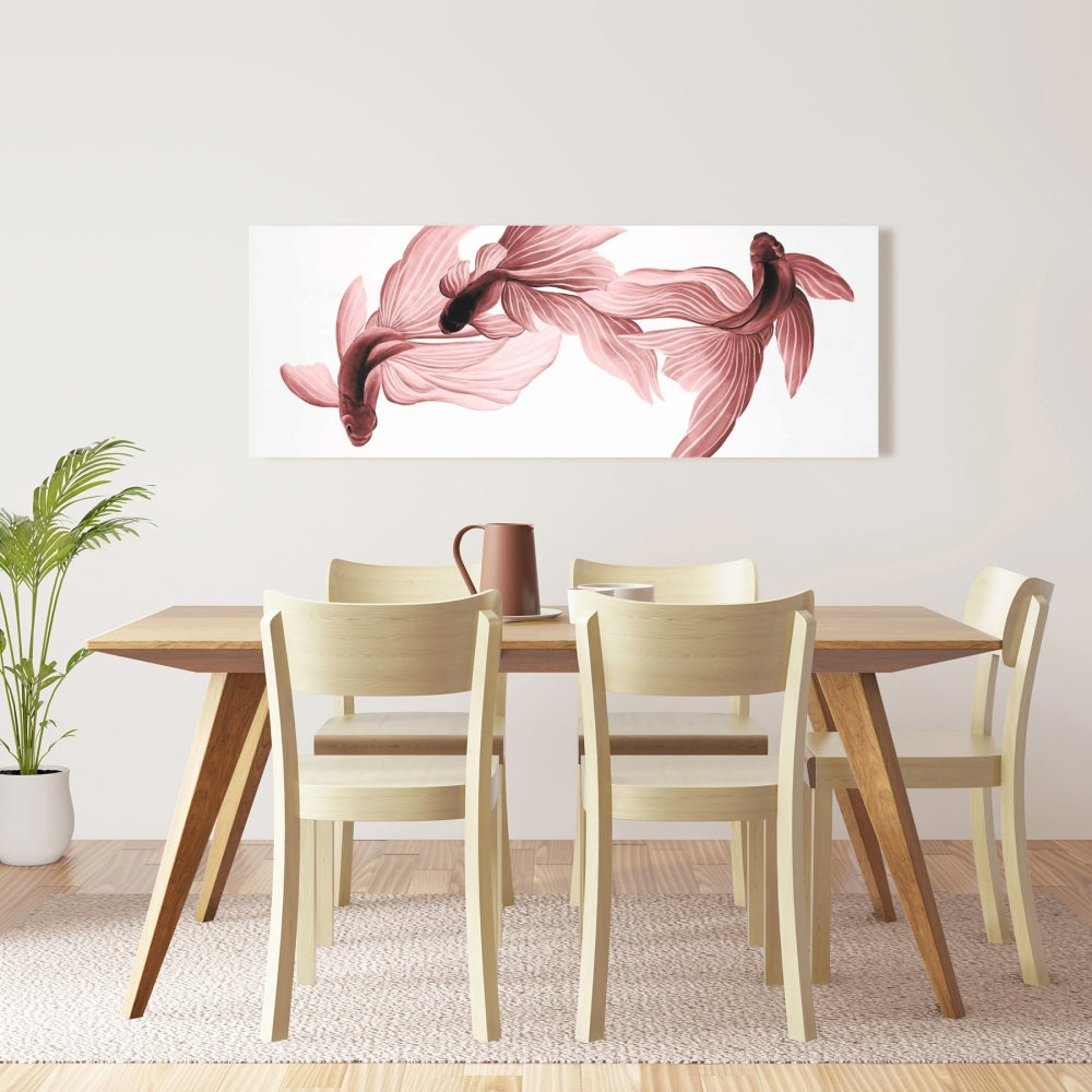 Red Betta Fish White Canvas | Living Room Decor | Home Art