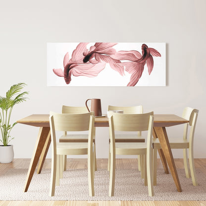 Red Betta Fish White Canvas | Living Room Decor | Home Art
