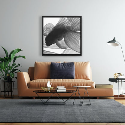 Toile encadrée monochrome « Deux combattants » | Décoration de chambre exotique