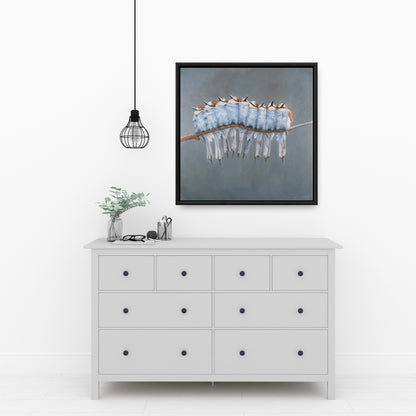 Bouquet de petits oiseaux sur une branche – Toile encadrée Animaux bleus