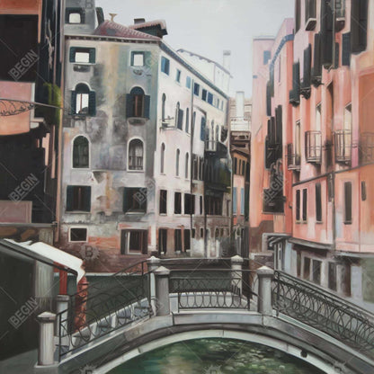 Toile encadrée représentant l'architecture bohème de Venise