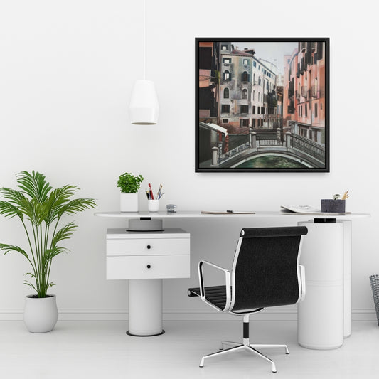 Toile encadrée représentant l'architecture bohème de Venise