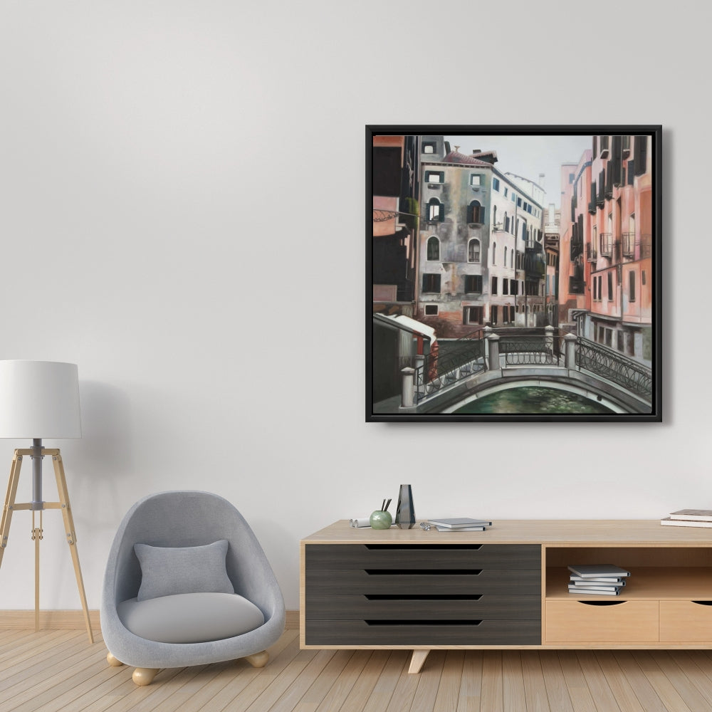 Toile encadrée représentant l'architecture bohème de Venise