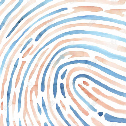 Blue Bedroom Canvas Art - Footprint Illustration Home Decor