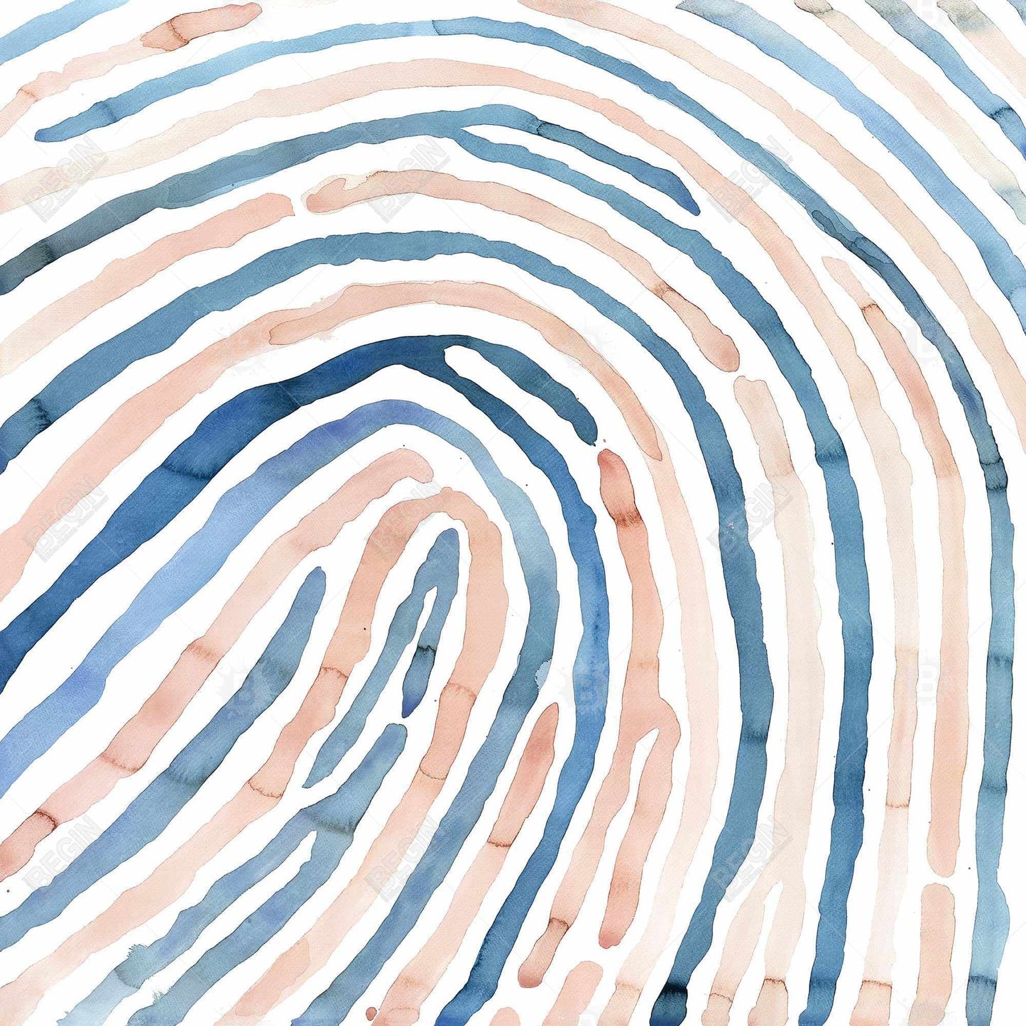 Fingerprint Blue Bathroom Canvas Decor | Unique Home Art