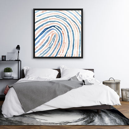 Toile encadrée « Formes de salle de bain avec empreintes digitales » | Décoration d'intérieur