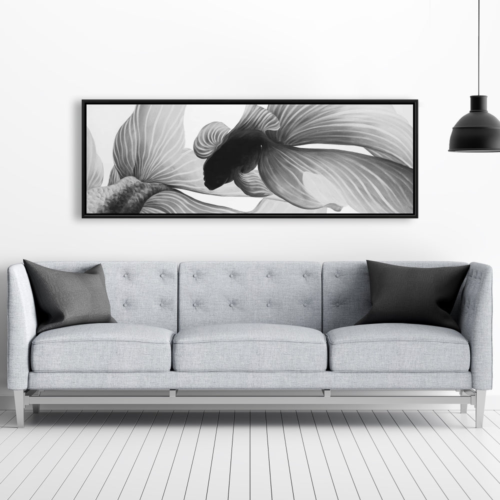 Toile encadrée monochrome « Deux combattants » | Décoration de chambre exotique