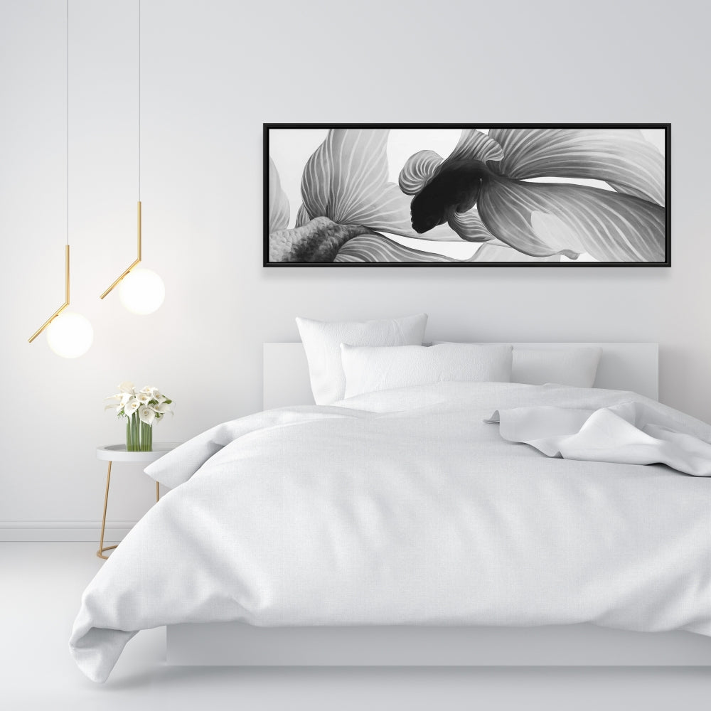 Toile encadrée monochrome « Deux combattants » | Décoration de chambre exotique