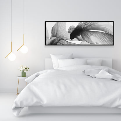 Toile encadrée monochrome « Deux combattants » | Décoration de chambre exotique