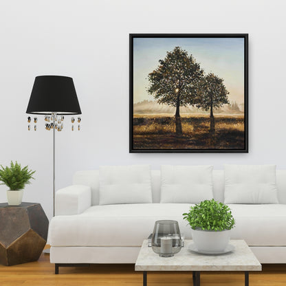 Rustic Trees in Countryside Canvas | Brown Framed Home Decor