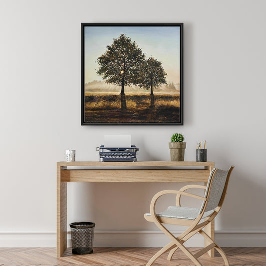 Rustic Trees in Countryside Canvas | Brown Framed Home Decor
