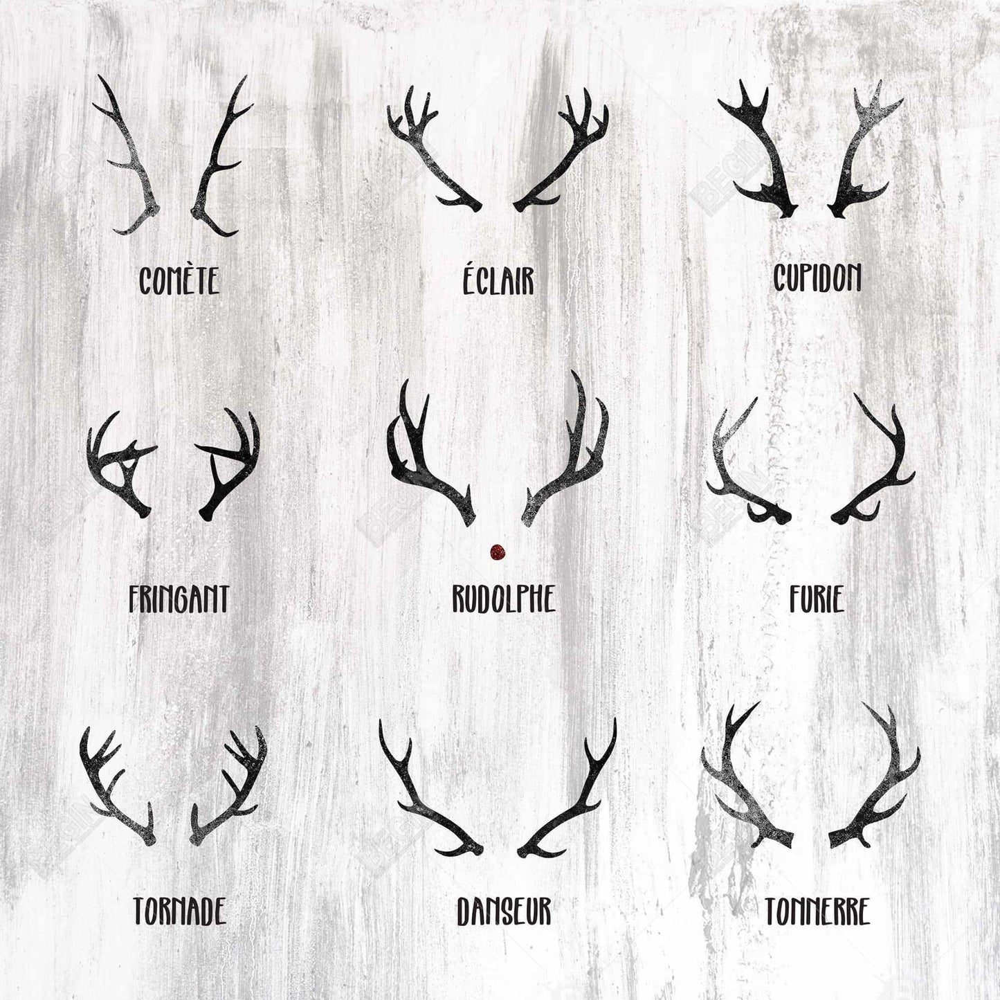 Toile Père Noël et Renne | Décoration scandinave pour salon